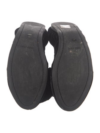 Miu Miu Velvet Bow Accents Ballet Flats