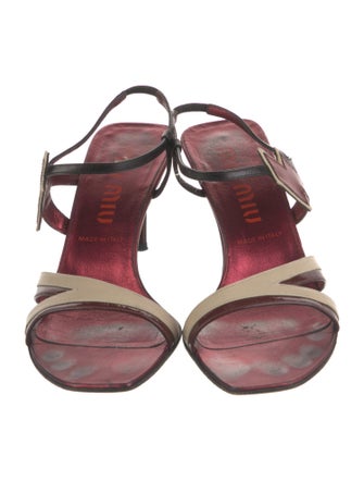 Miu Miu Leather Slingback Sandals