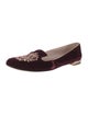 Miu Miu Velvet Crystal Embellishments Loafers