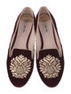 Miu Miu Velvet Crystal Embellishments Loafers