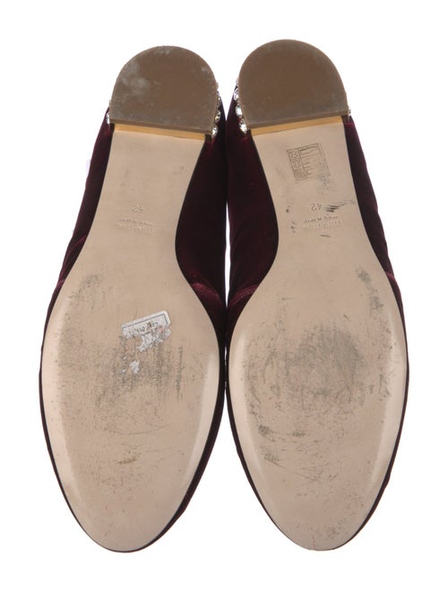 Miu Miu Velvet Crystal Embellishments Loafers