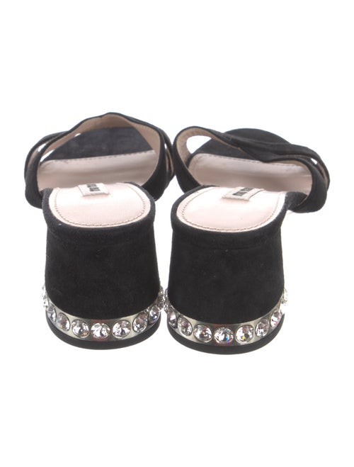 Miu Miu Suede Crystal Embellishments Slides