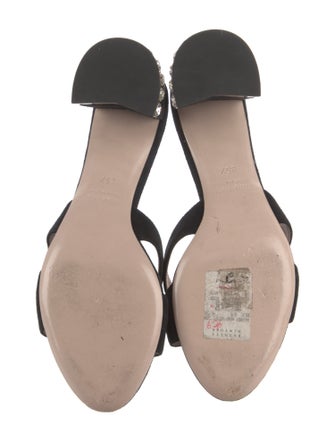 Miu Miu Suede Crystal Embellishments Slides