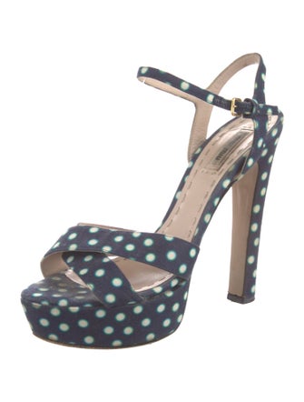 Miu Miu Denim Printed Sandals