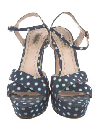 Miu Miu Denim Printed Sandals