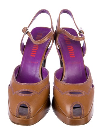 Miu Miu Leather Slingback Pumps