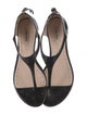 Miu Miu Patent Leather Crystal Embellishments T-Strap Sandals