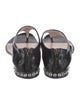 Miu Miu Patent Leather Crystal Embellishments T-Strap Sandals