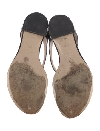 Miu Miu Patent Leather Crystal Embellishments T-Strap Sandals