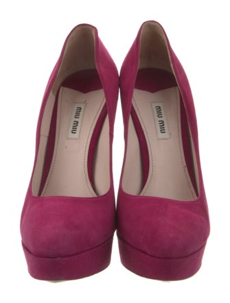 Miu Miu Suede Glitter Accents Pumps