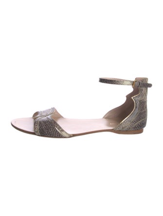 Miu Miu Leather Animal Print Slides