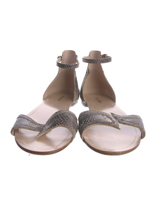 Miu Miu Leather Animal Print Slides