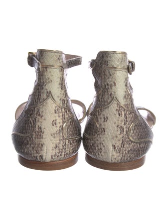 Miu Miu Leather Animal Print Slides