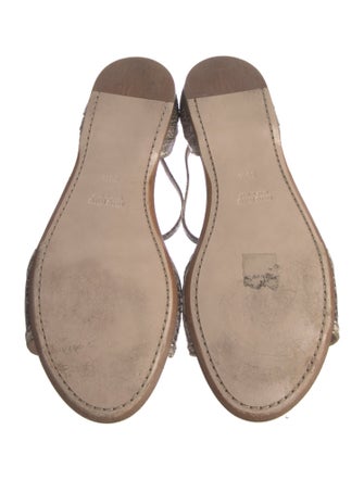 Miu Miu Leather Animal Print Slides