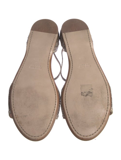 Miu Miu Leather Animal Print Slides