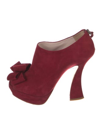 Miu Miu Suede Bow Accents Pumps