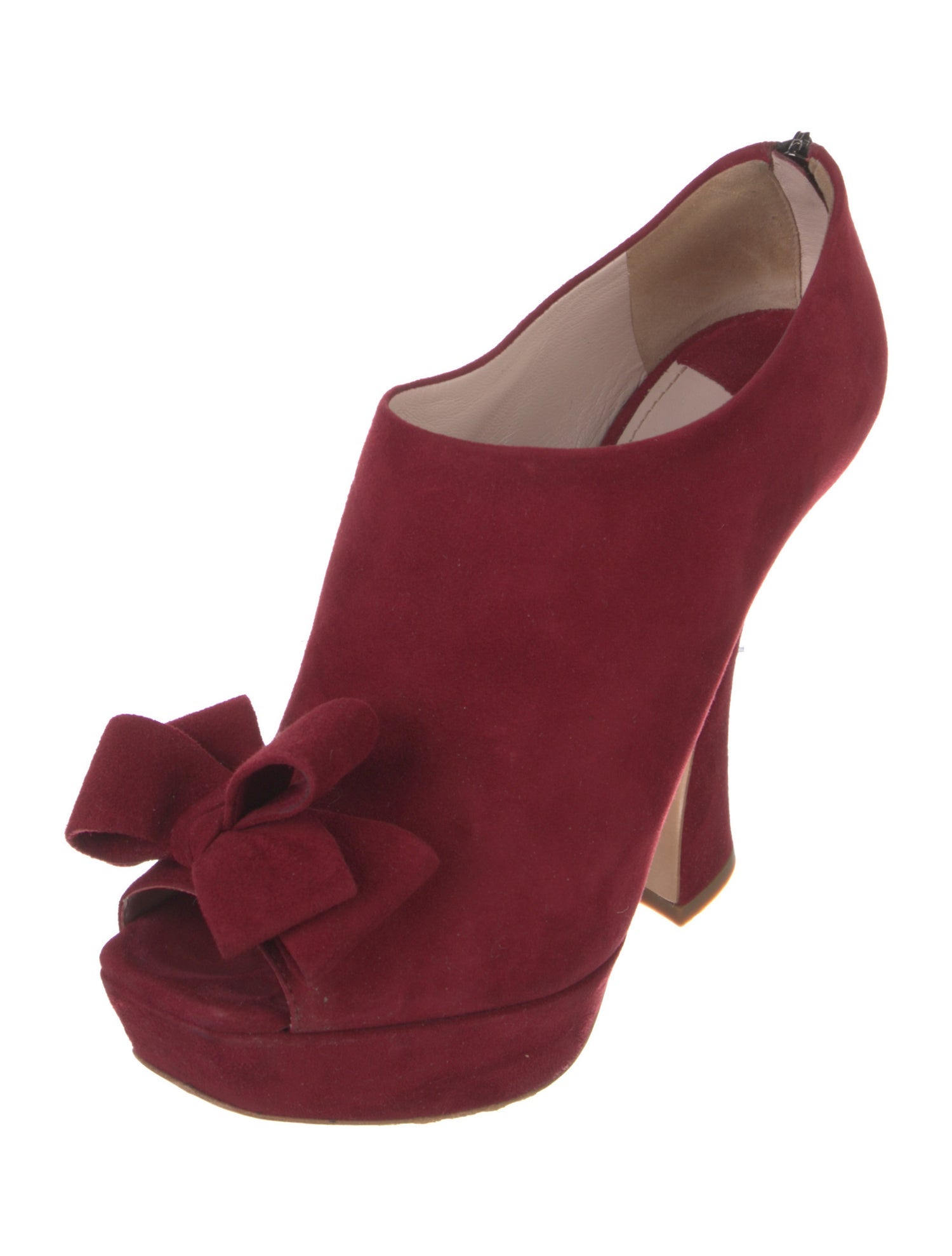 Miu Miu Suede Bow Accents Pumps