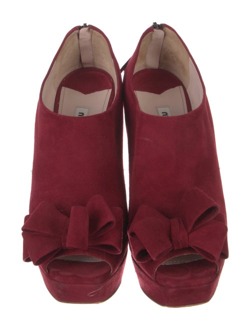 Miu Miu Suede Bow Accents Pumps