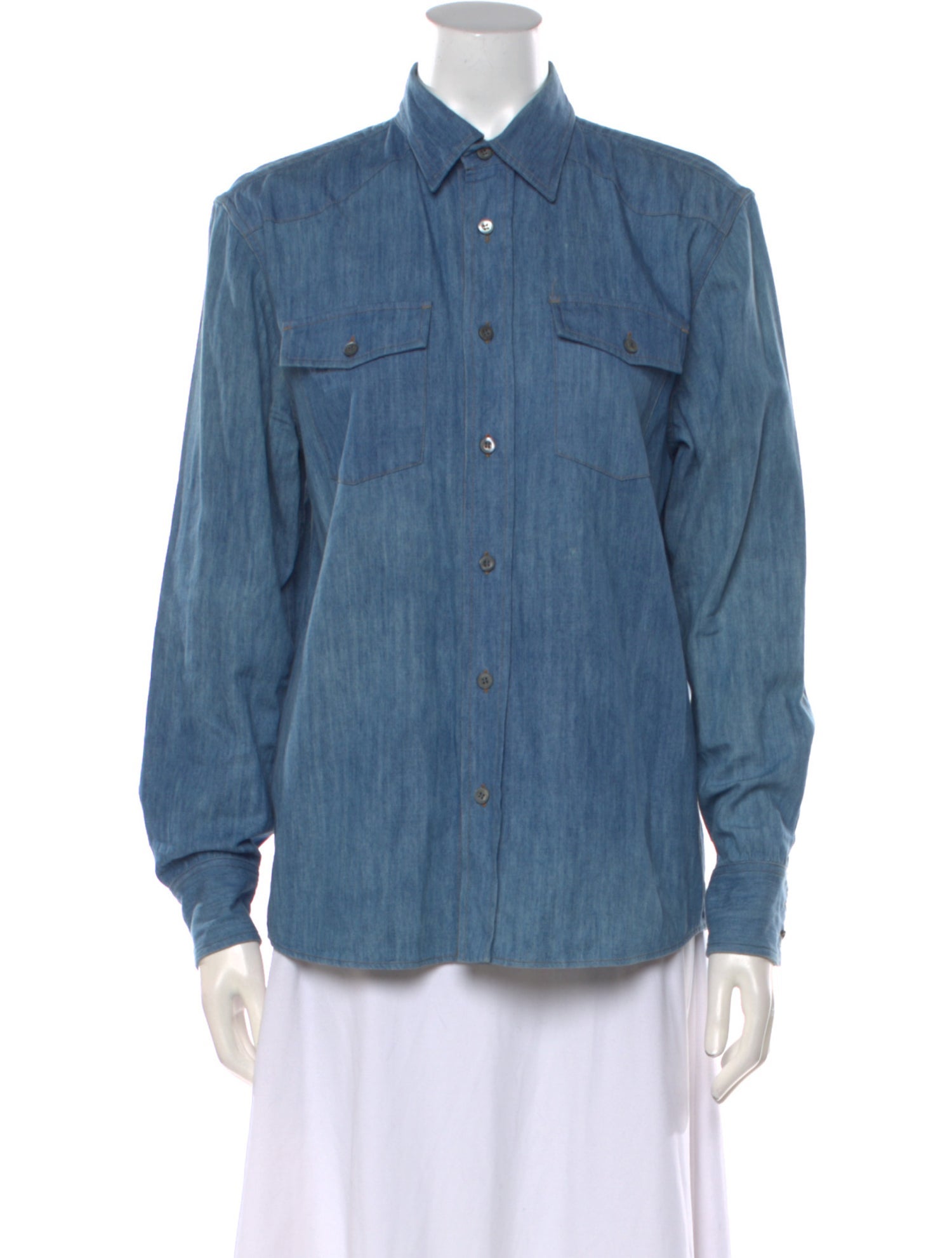 Miu Miu 2016 Long Sleeve Button-Up Top