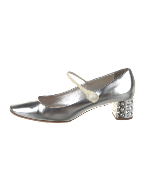 Miu Miu Leather Crystal Embellishments Pumps
