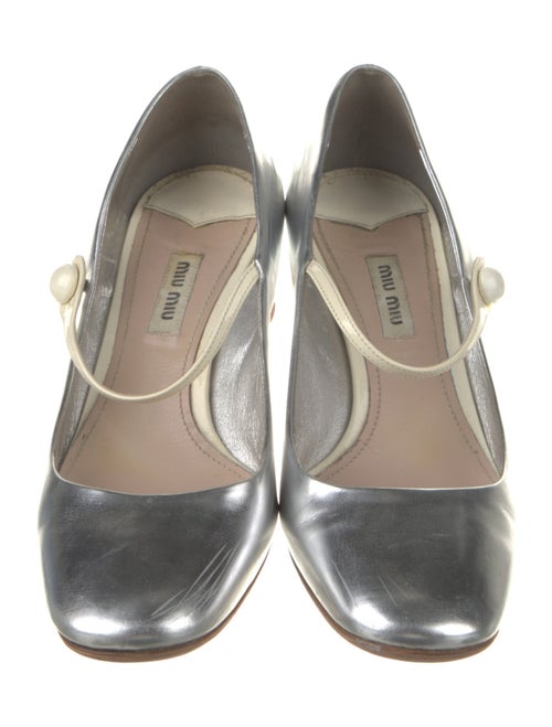 Miu Miu Leather Crystal Embellishments Pumps