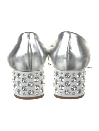 Miu Miu Leather Crystal Embellishments Pumps