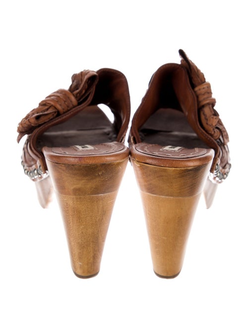 Miu Miu Leather Bow Accents Slides