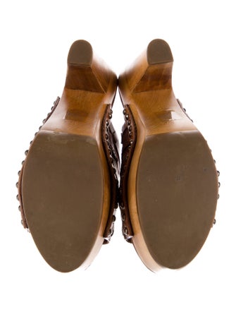 Miu Miu Leather Bow Accents Slides