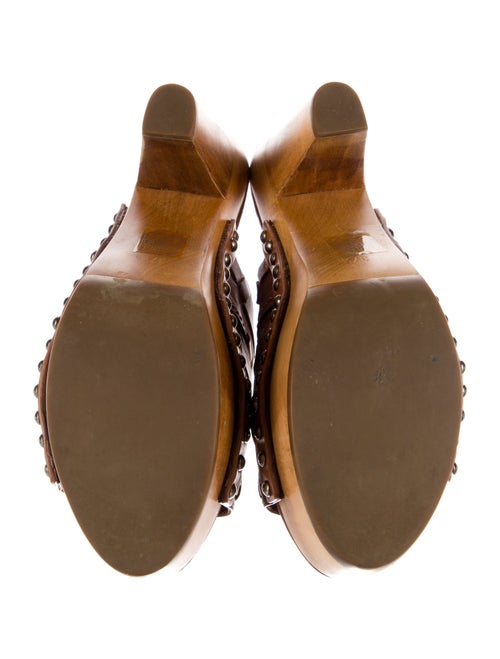 Miu Miu Leather Bow Accents Slides