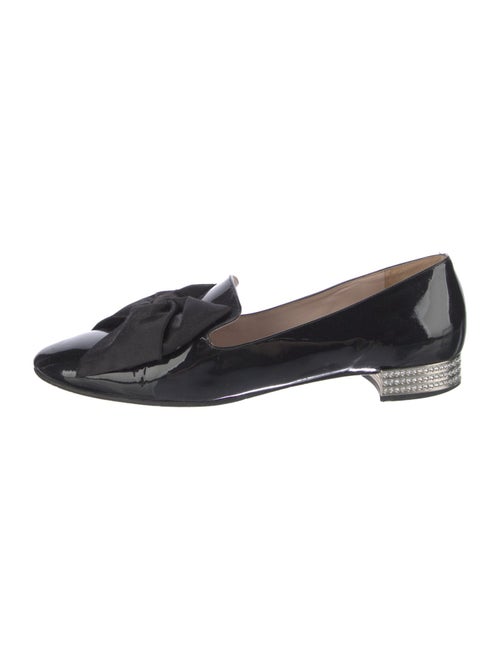 Miu Miu Patent Leather Bow Accents Loafers