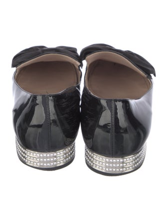 Miu Miu Patent Leather Bow Accents Loafers