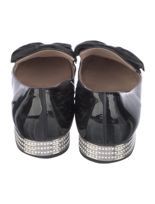 Miu Miu Patent Leather Bow Accents Loafers