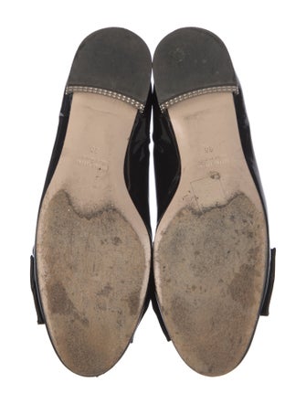 Miu Miu Patent Leather Bow Accents Loafers