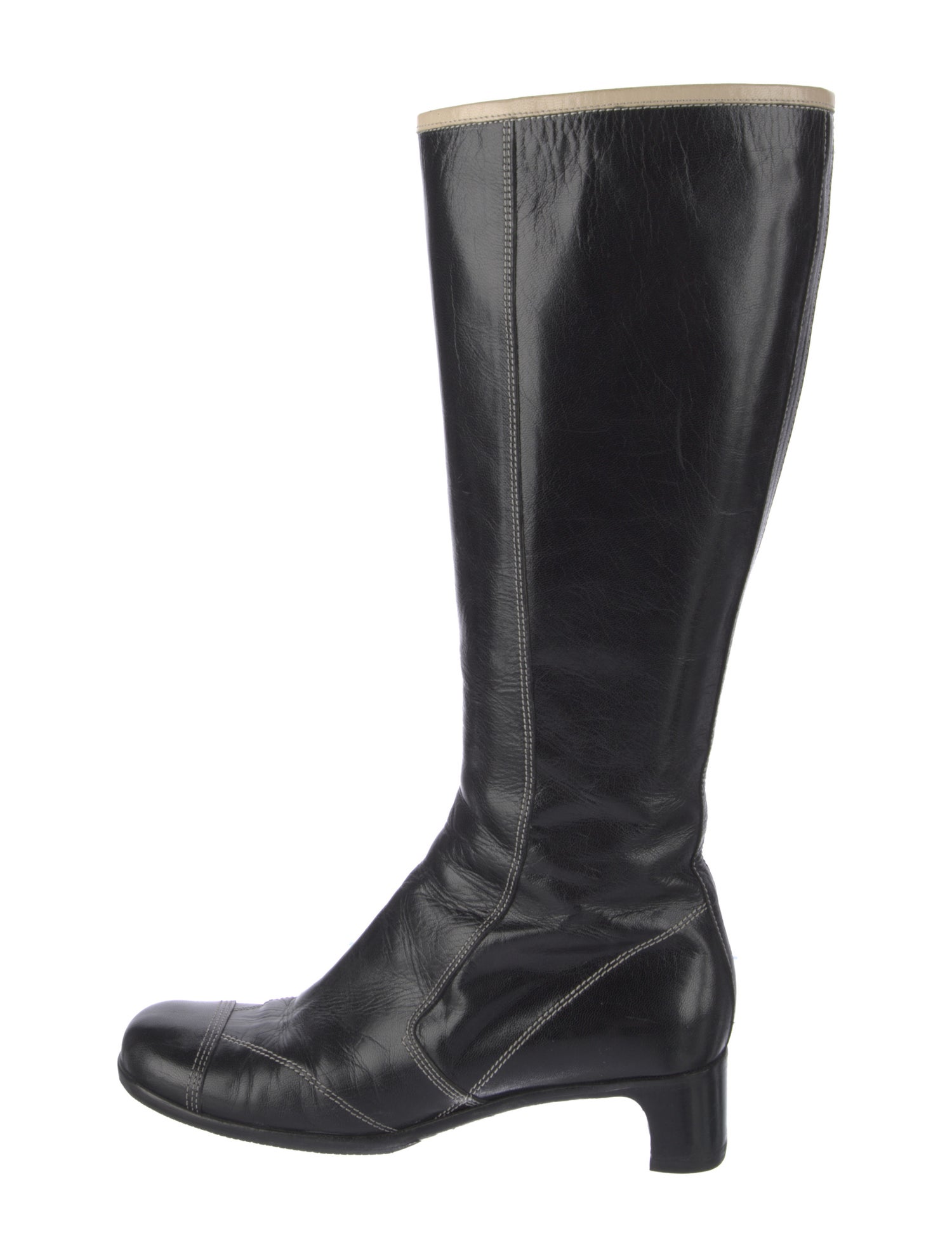 Miu Miu Leather Riding Boots
