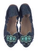 Miu Miu Denim Raw-Edge Trim Flats