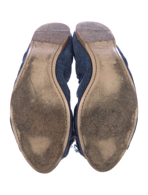 Miu Miu Denim Raw-Edge Trim Flats