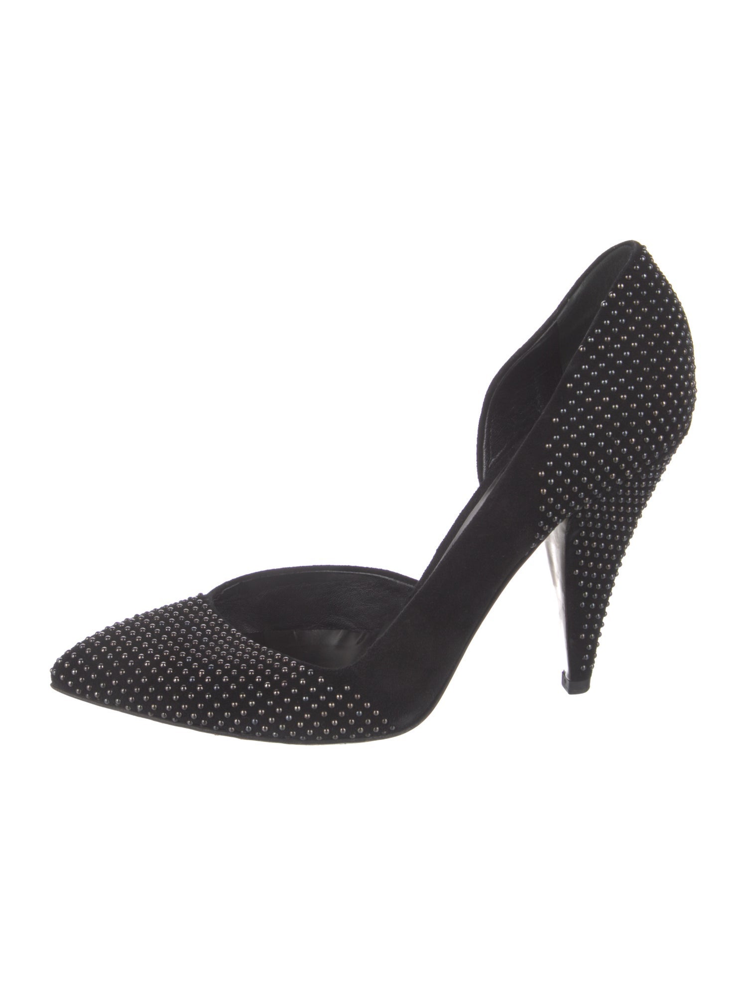 Miu Miu Suede Studded Accents D'Orsay Pumps