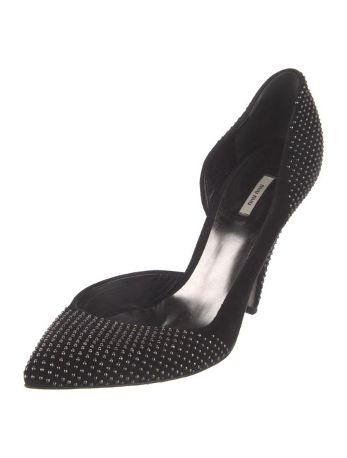 Miu Miu Suede Studded Accents D'Orsay Pumps