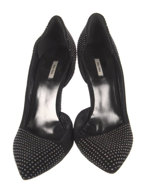 Miu Miu Suede Studded Accents D'Orsay Pumps