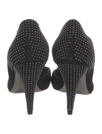 Miu Miu Suede Studded Accents D'Orsay Pumps