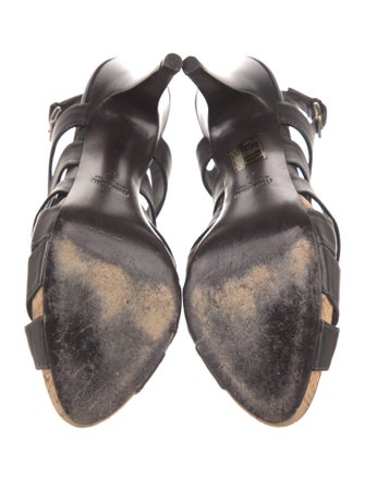 Miu Miu Leather Slingback Sandals