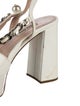 Miu Miu Patent Leather Chain-Link Accents Slingback Sandals