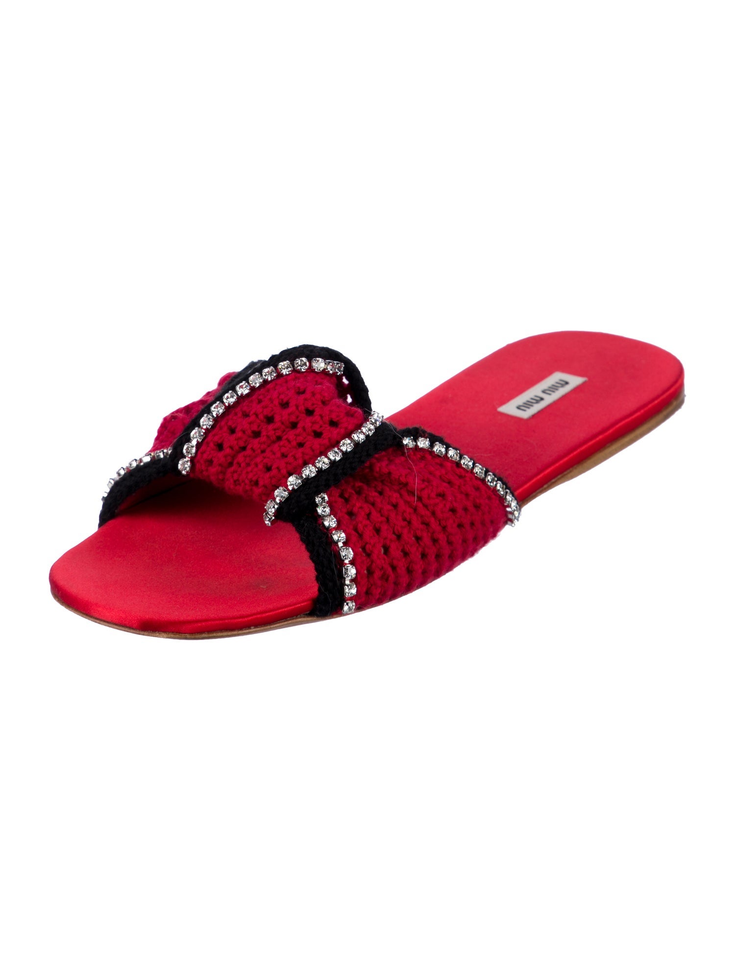 Miu Miu Crystal Embellishments Slides