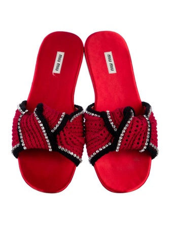 Miu Miu Crystal Embellishments Slides