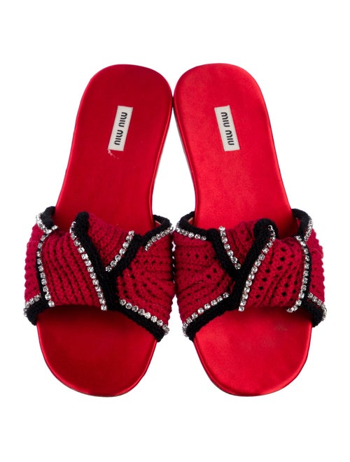 Miu Miu Crystal Embellishments Slides