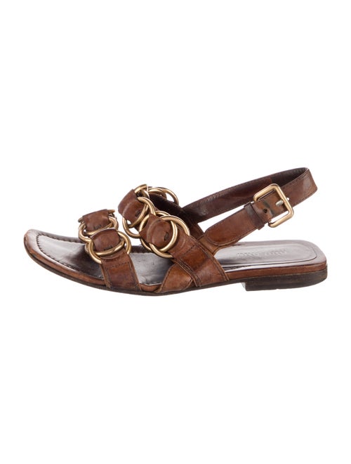 Miu Miu Leather Slingback Sandals