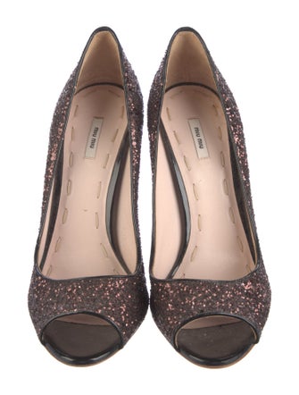 Miu Miu Glitter Sequin Embellishments Pumps