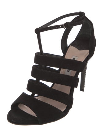 Miu Miu Suede Crystal Embellishments Gladiator Sandals