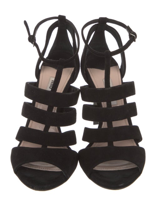 Miu Miu Suede Crystal Embellishments Gladiator Sandals