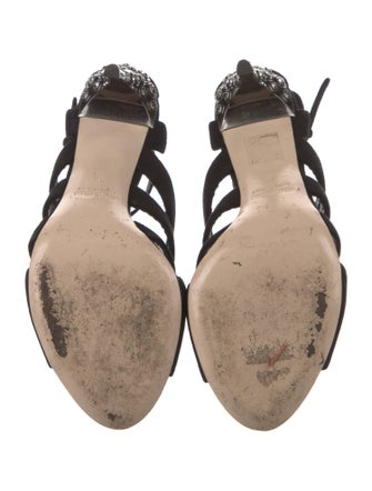 Miu Miu Suede Crystal Embellishments Gladiator Sandals
